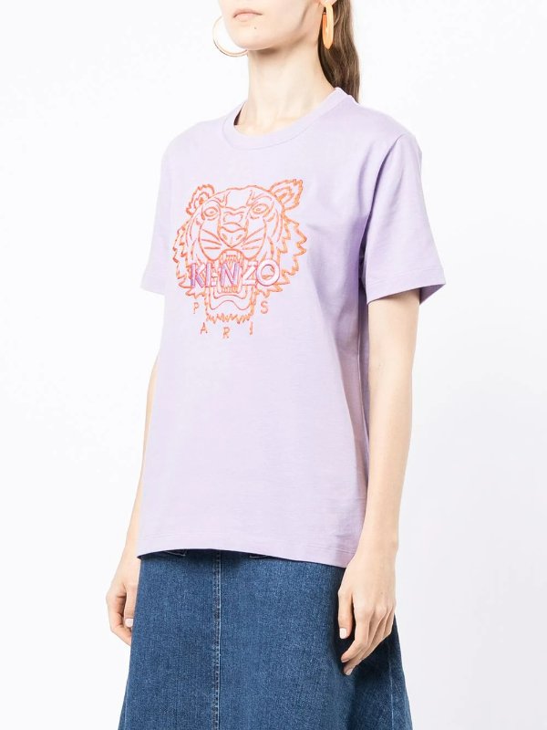 embroidered-tiger T-shirt