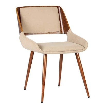 Panda Dining Chair in Walnut Finish and Brown Fabric | Ashley Furniture HomeStore