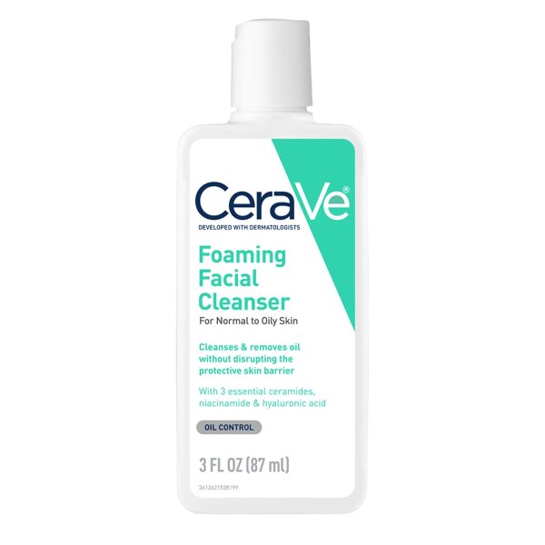 Foaming Facial Cleanser, Daily Face Wash for Normal to Oily Skin, 3 fl oz.