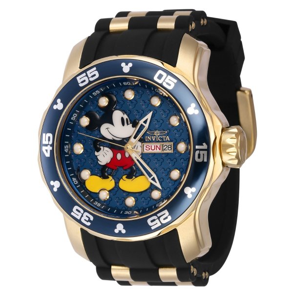 Disney Limited Edition Mickey Mouse Men's Watch - 48mm, Black, Gold (40360)
