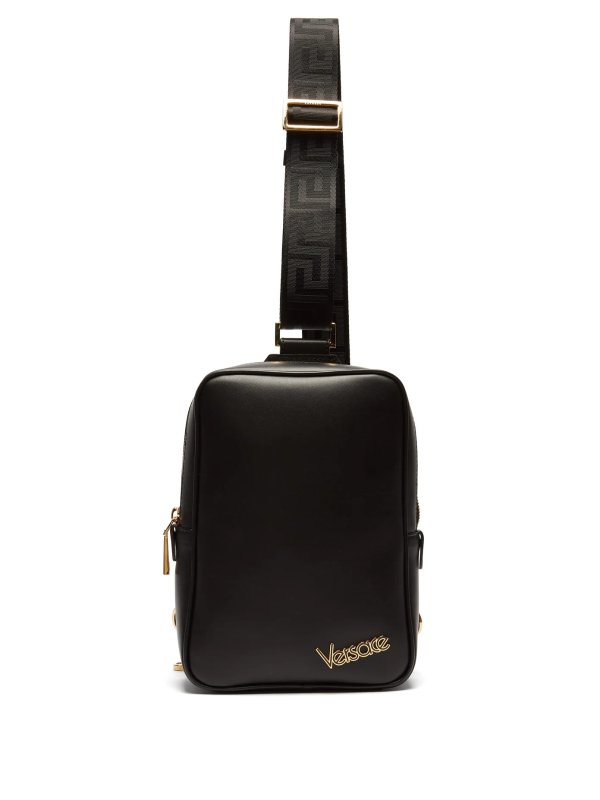 Logo-plaque leather cross-body bag | Versace | MATCHESFASHION.COM US