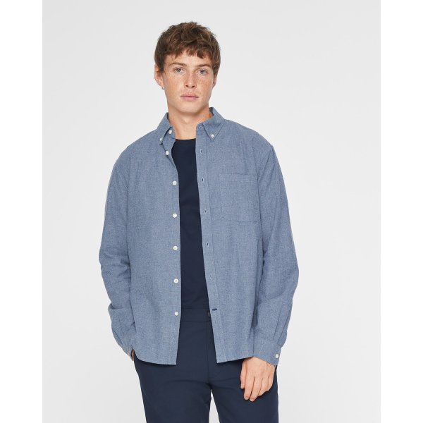 Long Sleeve Chambray Flannel Shirt
