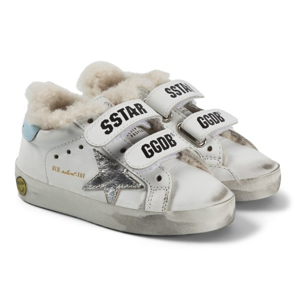 White Silver Star Old School Leather Trainers | AlexandAlexa