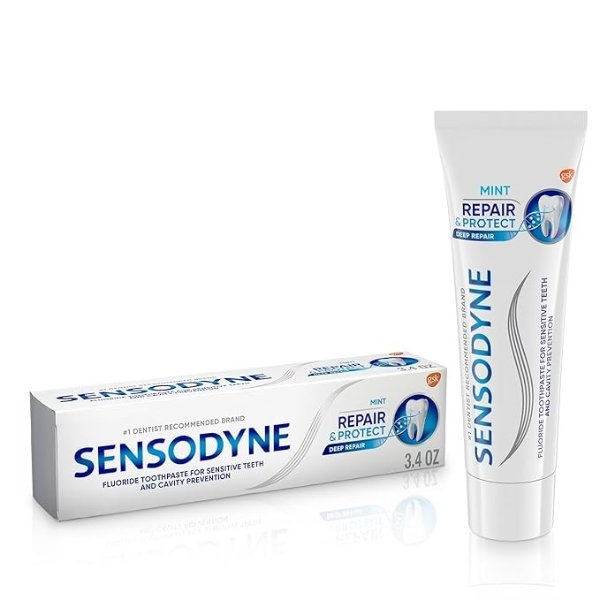 Repair & Protect Sensitive Toothpaste, Cavity Prevention and Sensitive Teeth Treatment - 3.4 Ounces