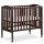 2 in 1 Portable Folding Stationary Side Crib in Espresso, Greenguard Gold Certified 40x26x38 Inch (Pack of 1)