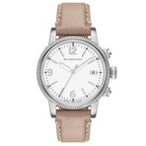 Burberry Round Leather Strap Watch