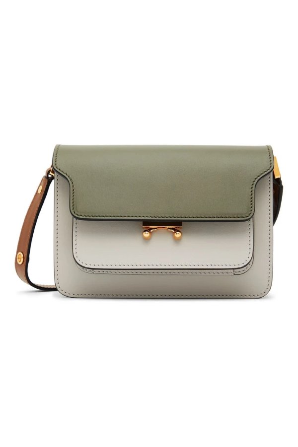 Green & White Mini Trunk Shoulder Bag