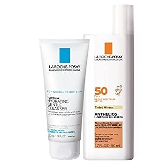 Anthelios Tinted Sunscreen SPF 50 | Ultra-Light Fluid Mineral Sunscreen for Face with Titanium Dioxide | Sensitive-Skin Tested | Oil-Free | Travel Size Sunscreen 1.7 Fl Oz