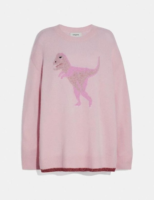 粉色小恐龙毛衣