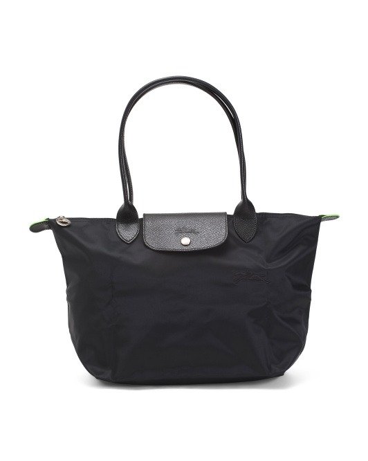 Canvas Le Pliage Recycled Small Tote With Leather Trim