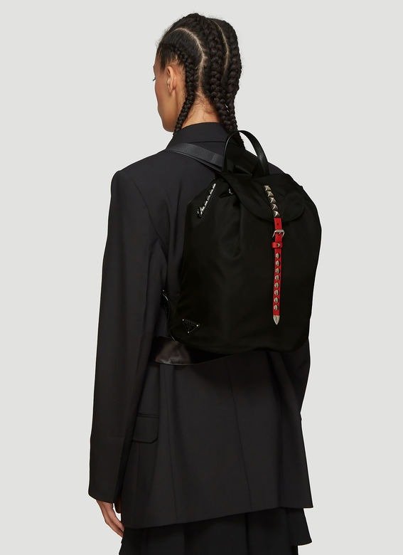 Prada Nylon Stud Backpack in Black | LN-CC