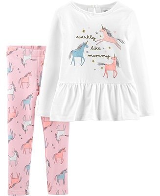 Baby Girls 2-Pc. Unicorn Tunic & Leggings Set