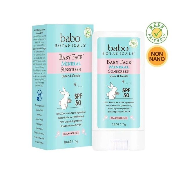 Fragrance Free SPF 50 Baby Face™ Mineral Sunscreen Stick - 0.6 oz