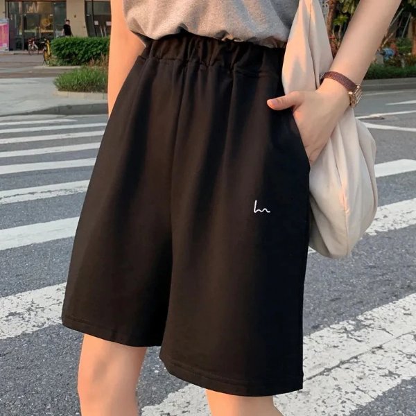 2.22US $ 41% OFF|Summer Women Five point Pants Sweet Casual Harajuku Cotton 2021 Sports Loose Thin Wide leg Pattern Printing Elastic Girls Shorts|Shorts| - AliExpress