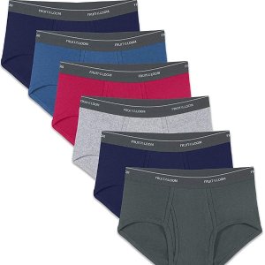 Fruit of the Loom Men's Tag-Free Cotton Briefs 6 Pack