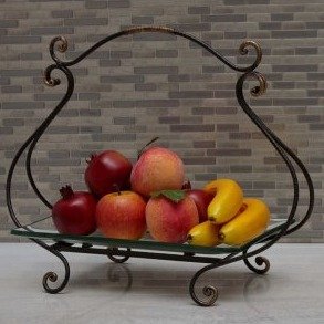 Square Glass Plate with Metal Stand