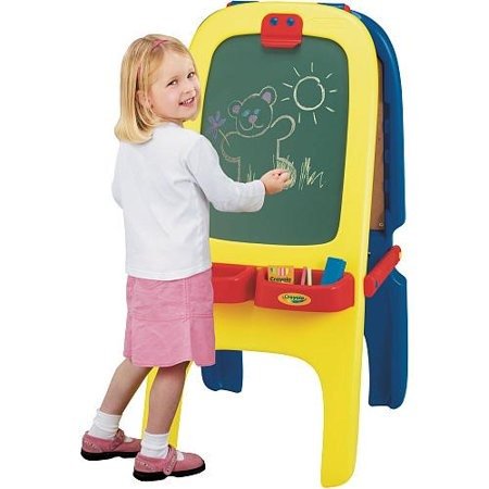 3-in-1 Magnetic/Dry Erase and Chalkboard Fold-Away Easel With Storage, 77 Magnetic Letters/Numbers