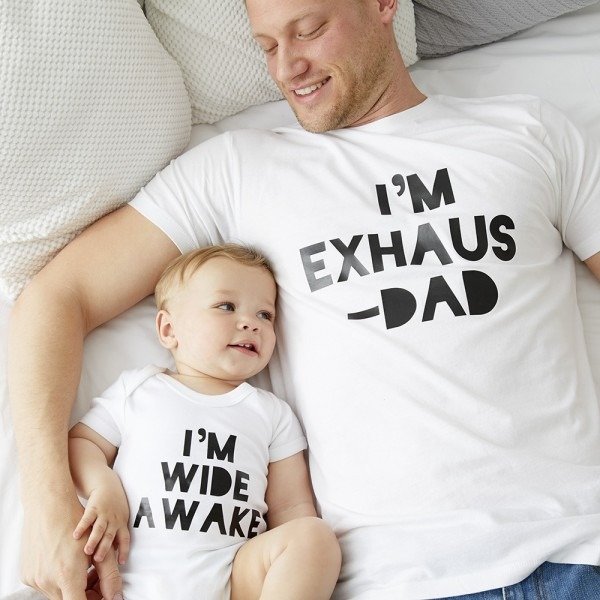 I'm Exhausted Matching Father and Baby Set
