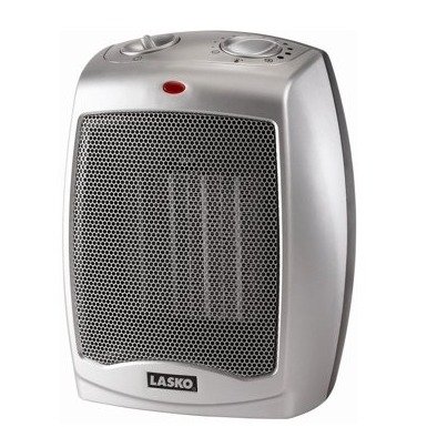 Lasko Electric Ceramic 1500W Heater, Silver/Black, 754200