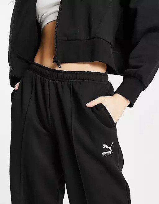 oversized pleated sweatpants in black - exclusive to ASOS