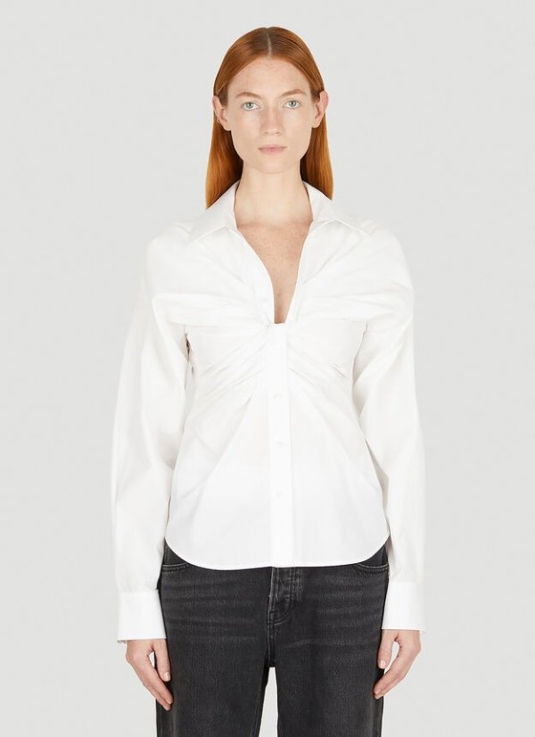 Twisted Front Shirt in White