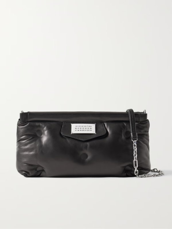 Glam Slam padded quilted leather clutch