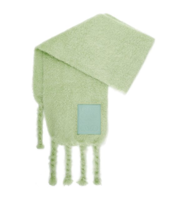 马海毛茉莉绿围巾