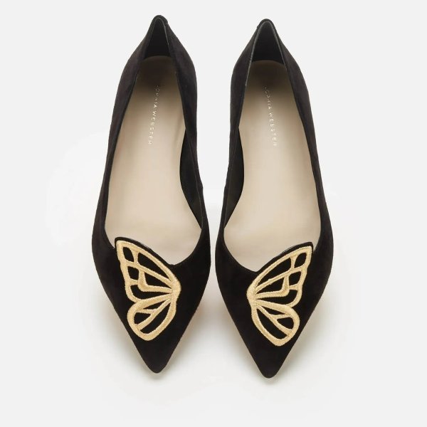 Women's Butterfly Flats - Black/Gold