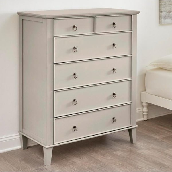 Grantley Riverbed Taupe Wood 6 Drawer Chest of Drawers (40 in W. X 49 in H.)