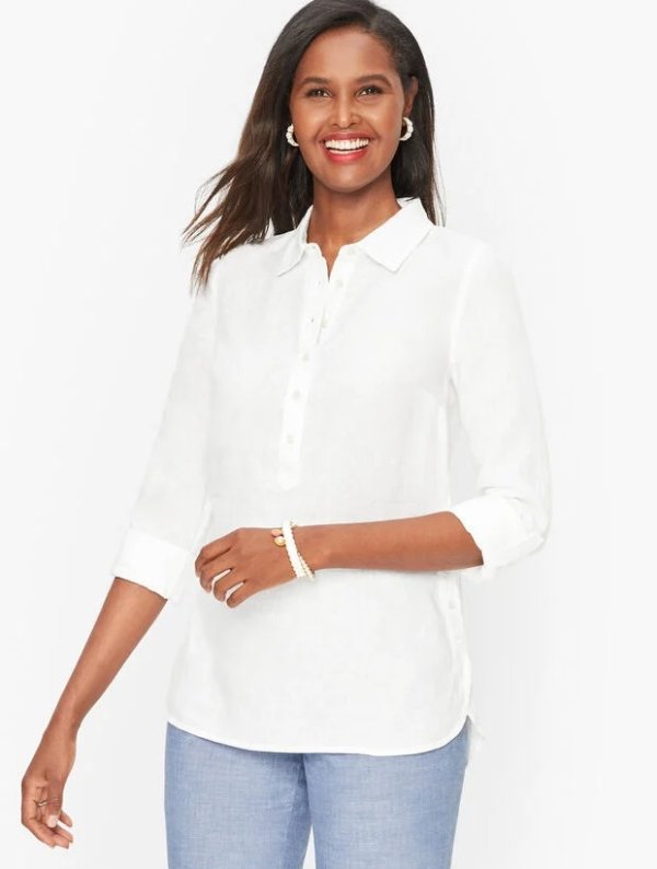 Linen Popover Shirt - Solid