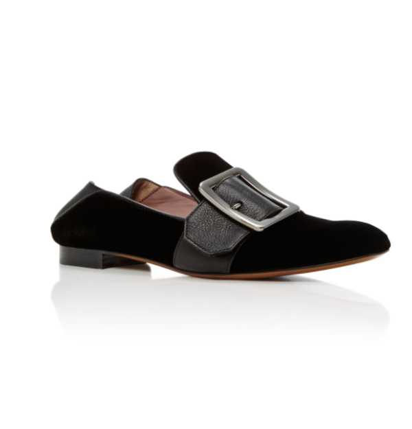 Janelle Leather-Trimmed Suede Loafers 
