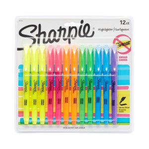 Sharpie Pocket Highlighters, Chisel Tip, Assorted Colors, 12-Count