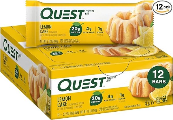New Quest Nutrition Lemon Cake Bar, 12 Count