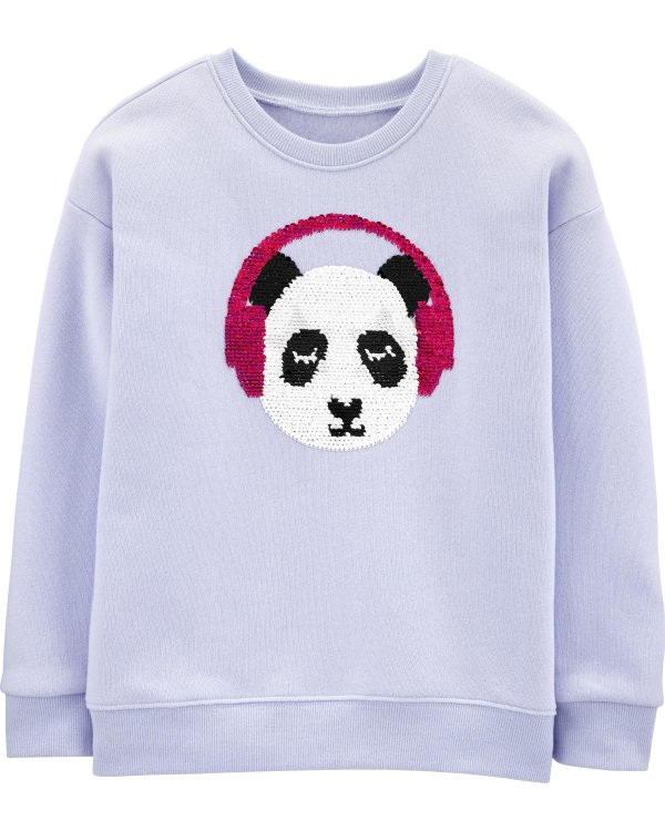 Flip Sequin Panda Sweatshirt