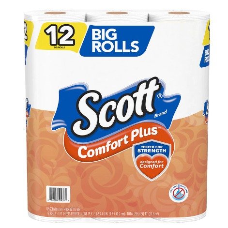 ComfortPlusToilet Paper 12 Big Rolls