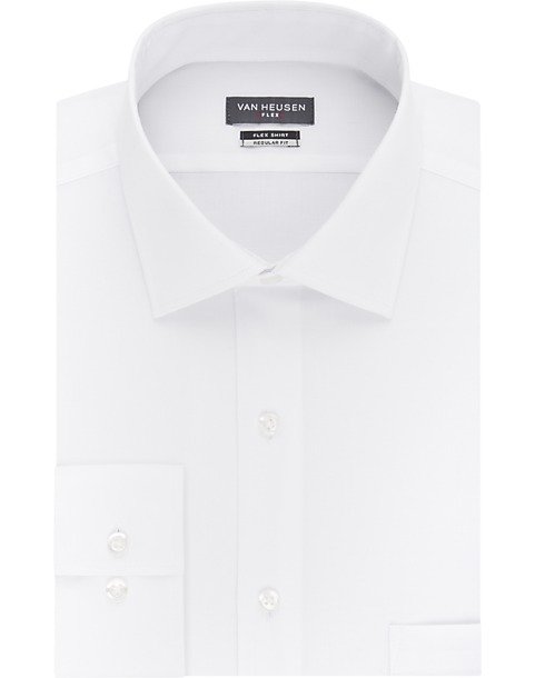Van Heusen Flex Collar White Regular Fit Dress Shirt - Men's Shirts | Men's Wearhouse