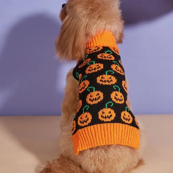 Pet Halloween Pumpkin Smiley Sweater