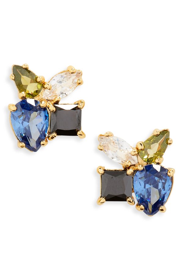 flying colors crystal cluster stud earrings