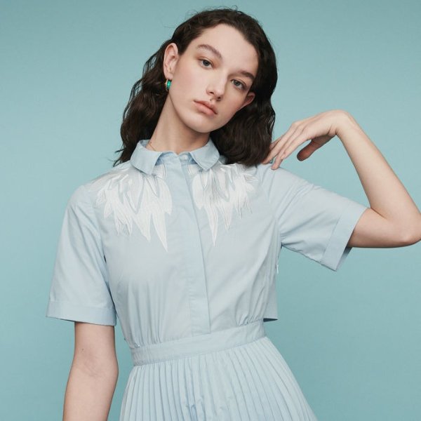 RIVERS Pleated shirt dress with back opening