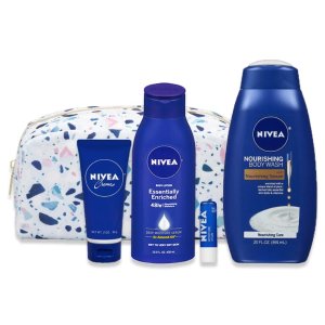 NIVEA 身体护理4件套热卖 含沐浴、身体乳、唇膏等