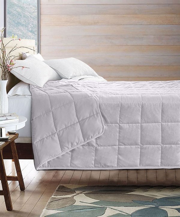 Light Gray Quilted Weighted Blanket