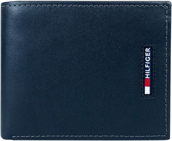 Hilfiger Men's Leather Wallet – Slim Bifold with 6 Credit Card Pockets and Removable Id Window