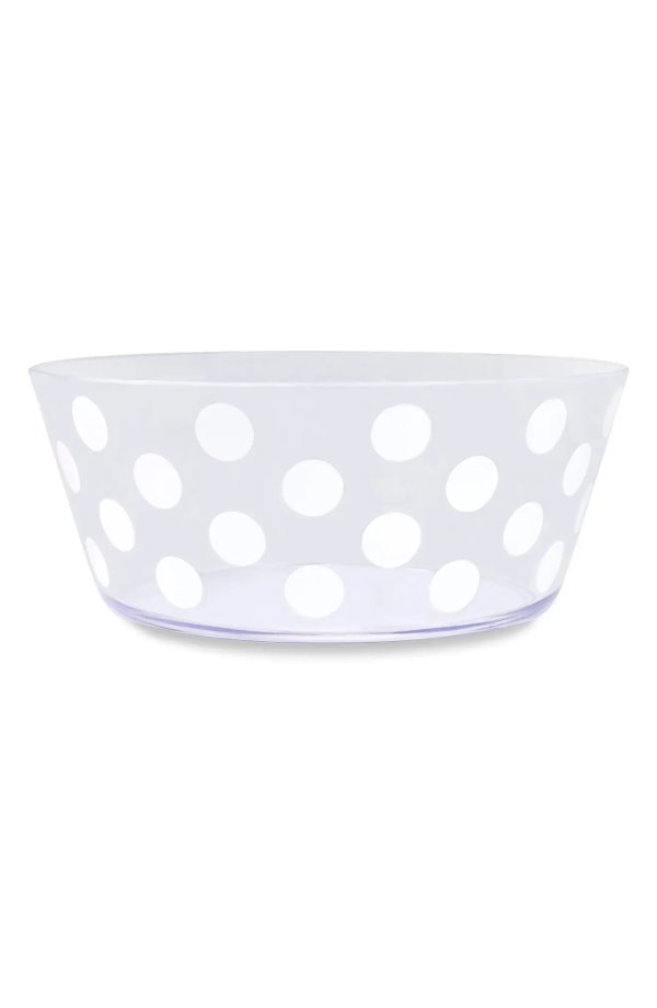 white dot serving bowl