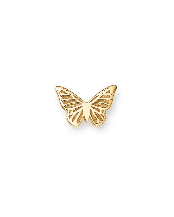 14K Yellow Gold Single Itty Bitty Butterfly Stud Earring