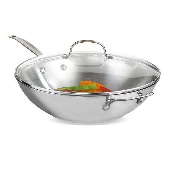 Chef's Classic Stainless Steel 14" Covered Stir Fry