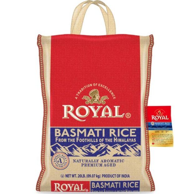 White Basmati Rice, 20 Pound Bag