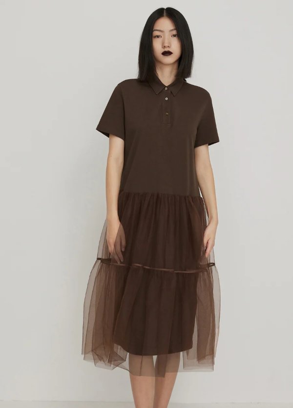 Dresses / JNBY Fit Mash Layered Polo Collar Dress