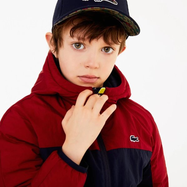Boys' Hooded Color-Blocked Quilted Jacket