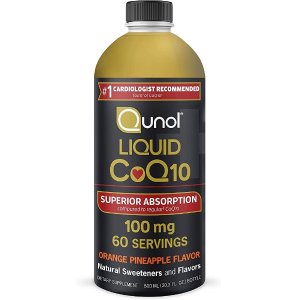 Qunol Liquid CoQ10 100mg, Superior Absorption Natural Supplement  Orange Pineapple Flavored, 60 Servings, 20.3 oz Bottle