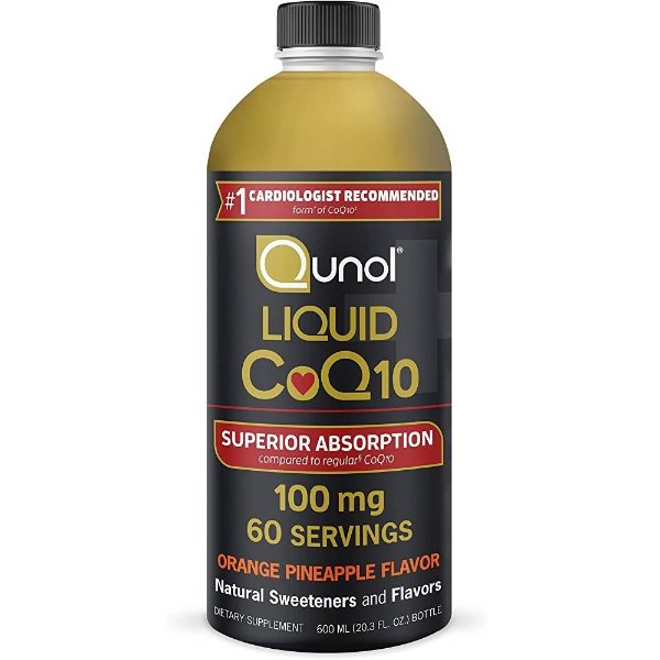 Liquid CoQ10 100mg, Superior Absorption Natural Supplement  Orange Pineapple Flavored, 60 Servings, 20.3 oz Bottle